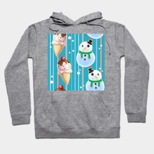 Snowman and Icecream Pattern Hoodie